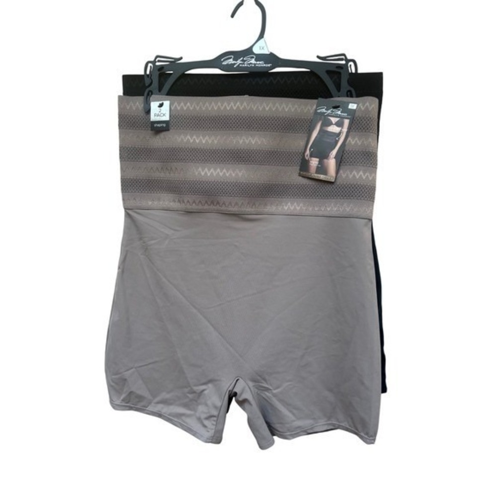 Marilyn Monroe 1X 2 Pack High Waist Shaping Shorts Long Leg Tummy Control